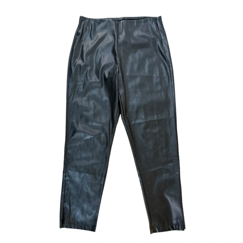 Old Navy Faux Leather High Rise Pants Size 14 Skinny Tapered Side Zip